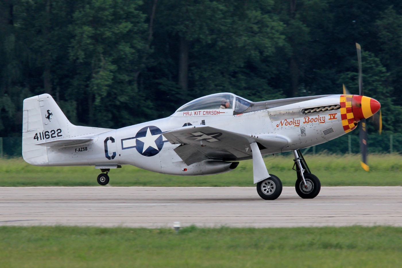 P-51D Mustang při startu